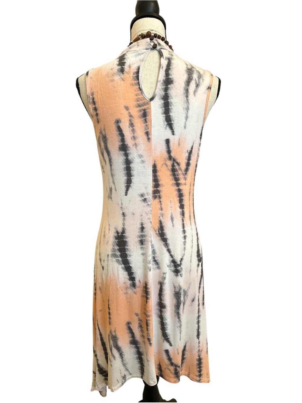 VENUS Tie Dye Choker Neck Cutout Mini Dress Swim Cover Up Boho Festival | Medium - Picture 3 of 7
